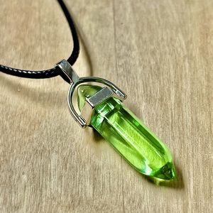$25 Crystal Gemstone Necklace Pendant Bullet Head Energy Meditation.